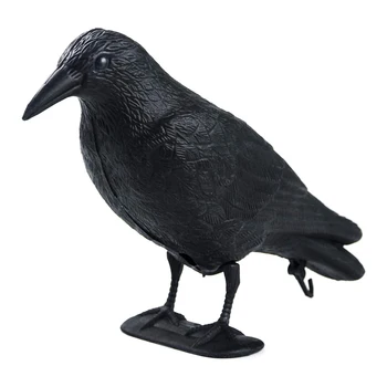 

Realistic PE Black Trap Scarecrow Crow Decoy Hunting Decoy Yard Target Fake Bird Hunting Garden Pest Decor Scarecrow Deterrent