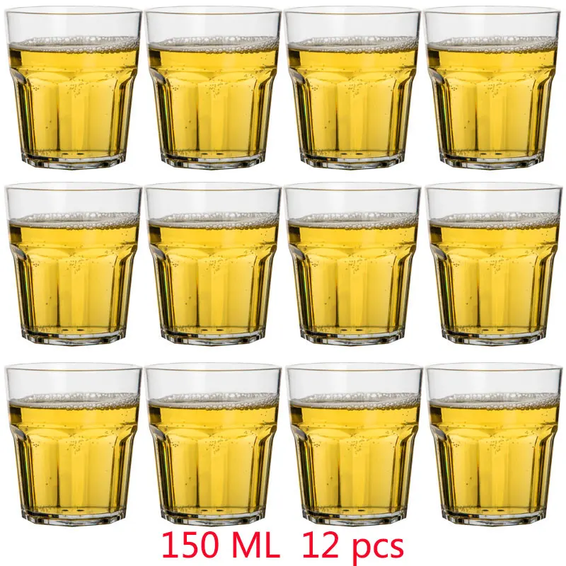150ML 12PCS Ежедневное использование пластиковые небьющиеся чашки для вечерние бара Семейные штабелируемые стаканы для сока Набор стаканов для питья для соды молока пива спиртных напитков - Цвет: 150ML 12PCS