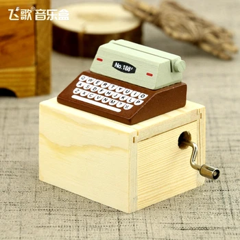 

Wooden Typewriter Cute Music Box Toy Musicbox Wood Music Boxes Wooden Musica Decoracion Vintage Hogar Antique Home Decor II50YYH