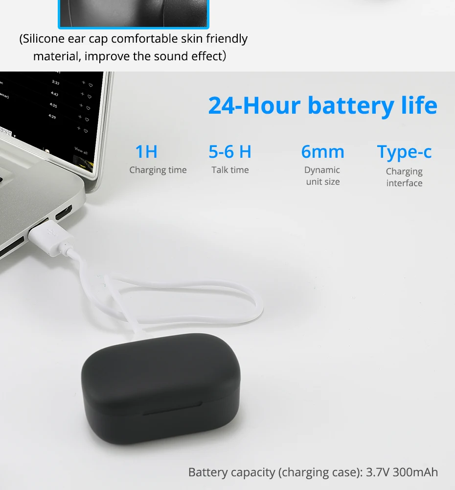 Makibes Support AptX ACC TWS True Wireless Bluetooth 5.0 Earphone CVC8 Noise-Cancellation With Super Bass HD Mic headset earbuds_10