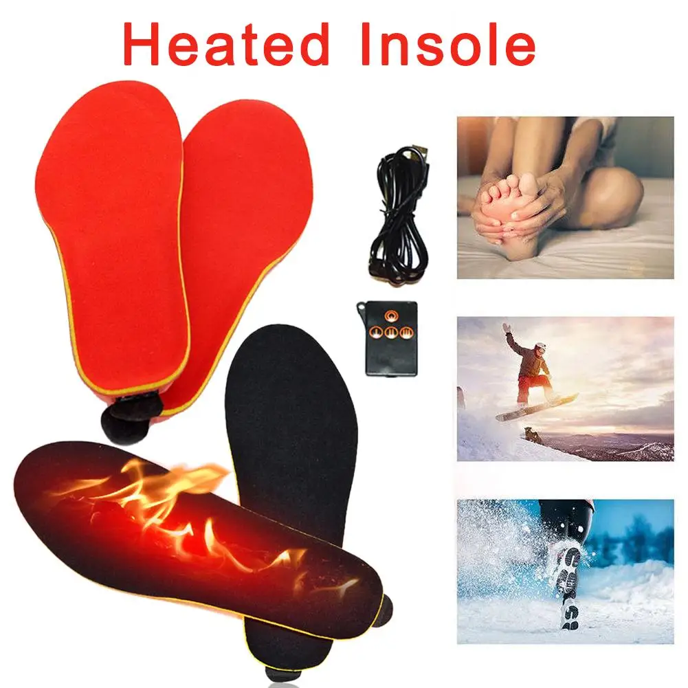 Heated Insole Winter Remote Control Rechargeable Heating Insole Outdoor Camping Heating Insole Lithium Battery Electric Insoles