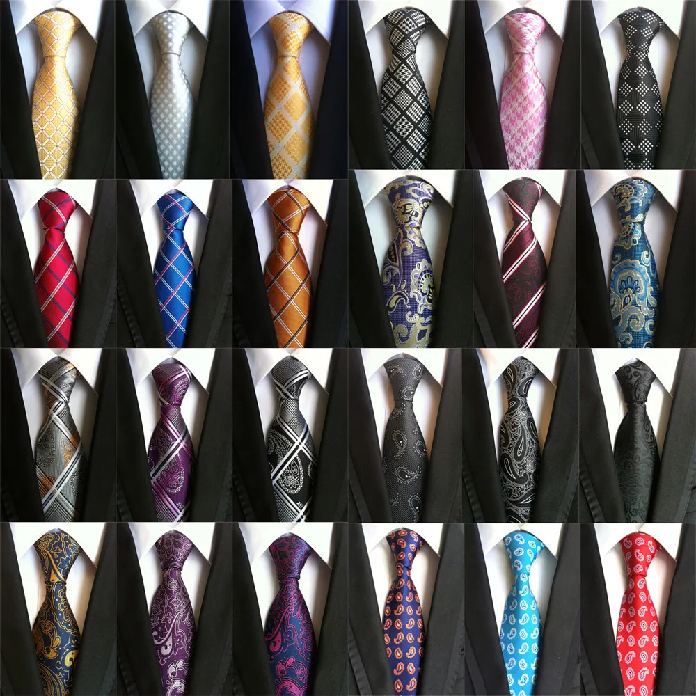 Tanie Paisley krawaty dla mężczyzn jedwabny krawat 8cm niebieski stałe krawaty