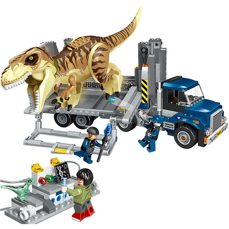 Мир Юрского периода 2 T Rex транспорт строительные блоки Indominus динозавр 75933 игрушки