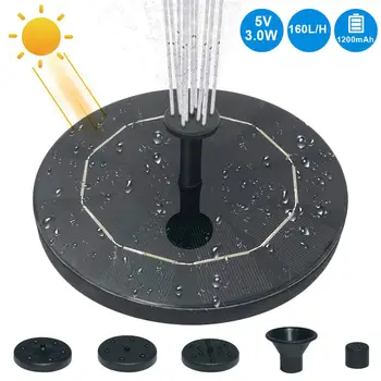 

Solar Pump Fountain 5V/3.0W Solar Birdbath Pump Fountain with Battery Backup and 4 Spray Heads for Birdbath Pond Pool Garden