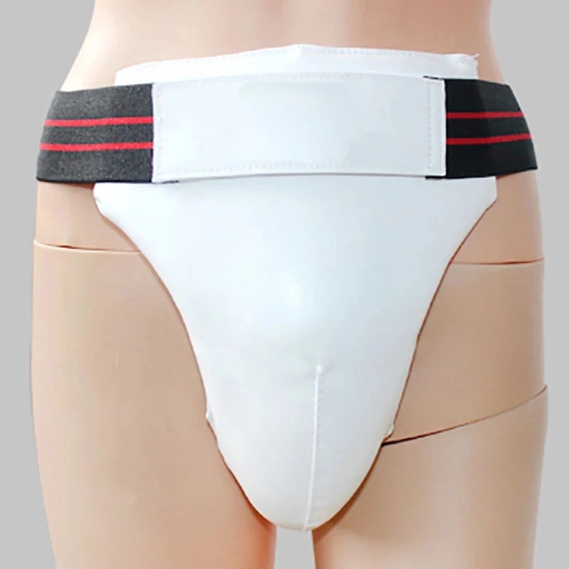 

YS04 Hot Sale New White PU Tae Kwon Do Boxeo Crotch Protector Groin Guard Proector for Adult Kids