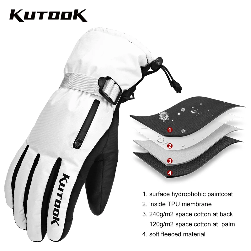 Gants D'hiver Femme Chauffants - Écran Tactile, Doublure Polaire - Coupe-vent - Pour Vélo, Ski, Randonnée - Cadeau Hiver Idéal