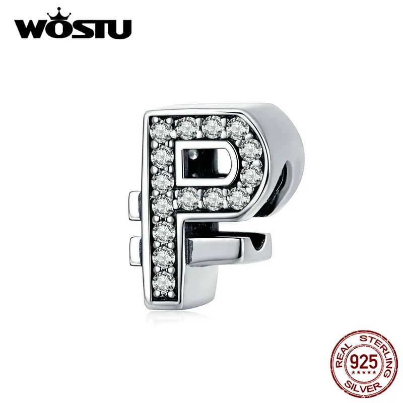 WOSTU рубль русская валюта бисер 925 пробы Silve Циркон Шарм Подходит браслет кулон DIY ювелирных изделий CQC1271