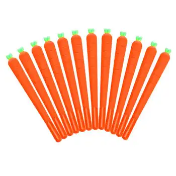 

12 Pack Carrot Gel Ink Pen Soft RollerBall Pen Novelty Cute for Office School