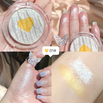 

Sweet Mint Glitter Highlighter Powder Palette Two-tone Highlight Blush Palette Pearl Not Fade Highlight Blush Makeup Palette