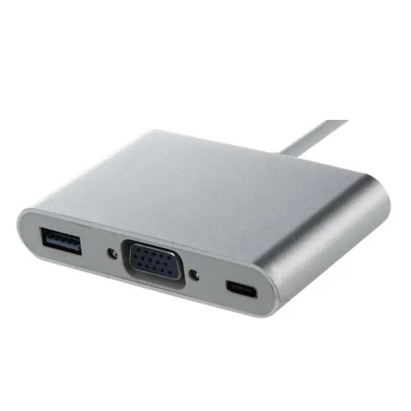 USB-C к VGA Женский+ USB A 3,0 женский+ usb type C Женский адаптер(114504