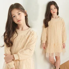 Платье для крупных девочек кружевное детское платье праздничное платье принцессы с вышивкой для девочек-подростков 4, 6, 8, 10, 11, 12, 14 лет, детская одежда