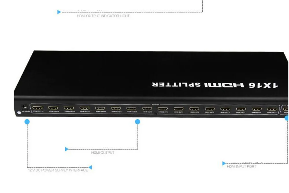 1x16 HDMI Сплиттер 4K x 2K 3D Full HD1080P адаптер HDMI Женский соединительный узел для HDTV компьютерного видео проекта