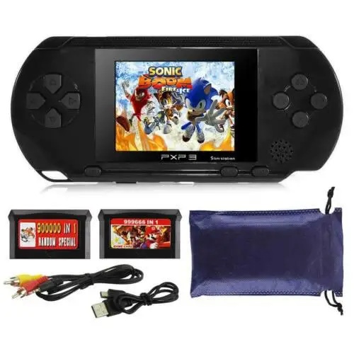 2.8 Inch 16 Bit PXP3 Slim Station Handheld Game Console Built-In 150 Classic Games Retro Video Game Player Children Kids Toys - Цвет: black