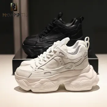 

Prova Perfetto Ladies Platform Sneakers Trainers Female Height Increasing Sneakers Women Thick Bottom White Shoe Sapato Feminino