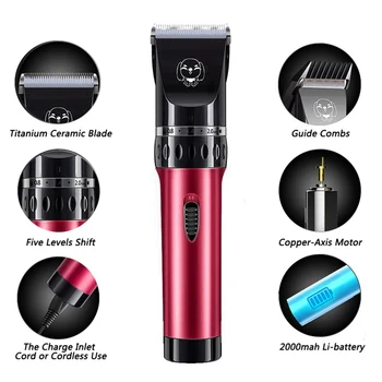 

00Professional Pet Dog Hair Trimmer Low Noise Rechargeable Electric Quiet Pet Hair Clippers Set Durable Dog Grooming Fur Clipper