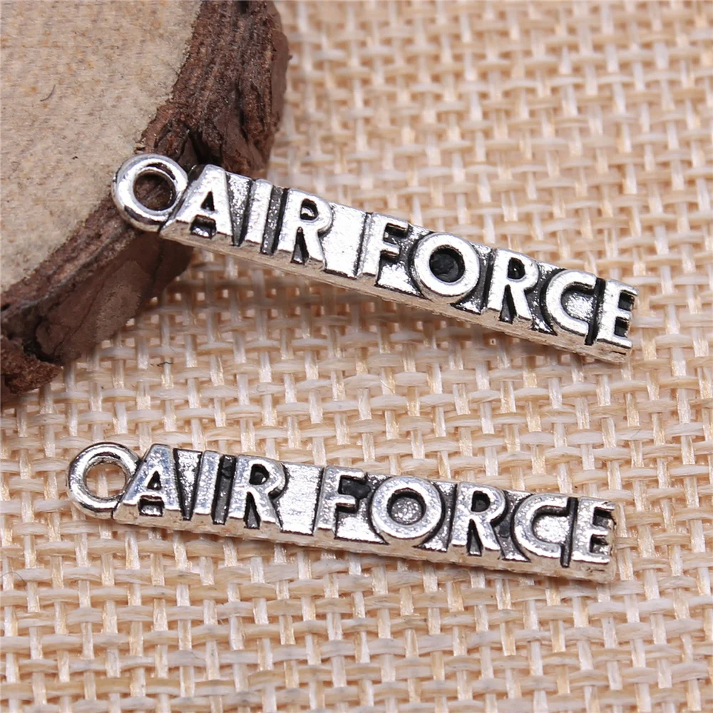 WYSIWYG 10 шт. 30x5 мм Pendant Air Force Charm Pendants For Jewelry Making Antique Silver Color | Украшения и аксессуары