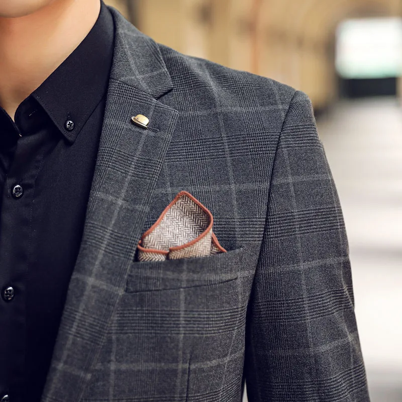 2019 new men's check personality suit two-piece high quality fashion Slim gentleman classic luxury men's suits 2019 new men's check personality suit two-piece high quality fashion Slim gentleman classic luxury men's suits