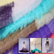 Многослойная многослойная юбка-пачка с градиентной сеткой, тканевая Декоративная скатерть с оборками для свадьбы 1Yd