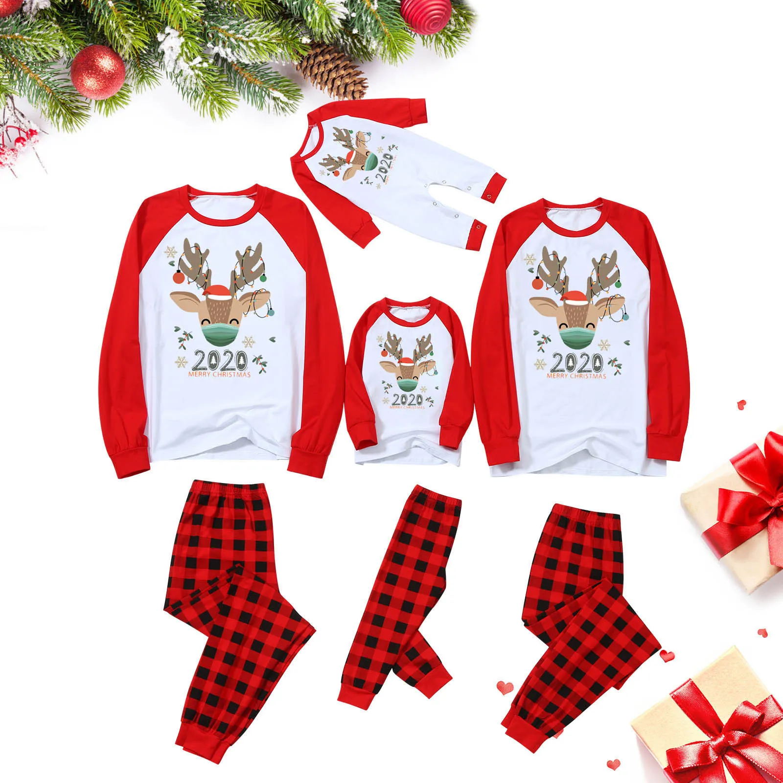 

Man Dad Merry Christmas Elk Printed Family Clothes Pajamas Loungewear Baby Kid Dad Mom Matching Family Outfit Sleepwear Pyjamas