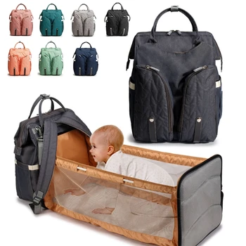 

Baby Nappy Changing Bag Portable Folding Crib Diaper Backpack Stroller Straps