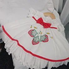 Лето, Новое поступление, испанское антикварное Хлопковое платье для девочек, крутое, дышащее, с рисунком клубники, кружевное, качественное платье принцессы