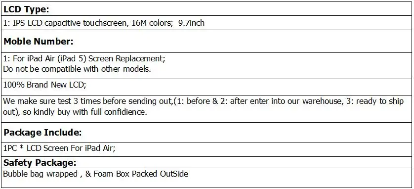 Хорошо протестирован 9," для Apple ipad Air 2013 A1474 A1475 A1476 сенсорный экран дигитайзер ЖК внешняя панель Переднее стекло для ipad 5