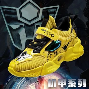 

Autumn Children Boys Leather Shoes Yellow Black Teenager Boy Running Shoes Brand Kids Fashion Shoe Non-Slip Boys Casual Sneakers