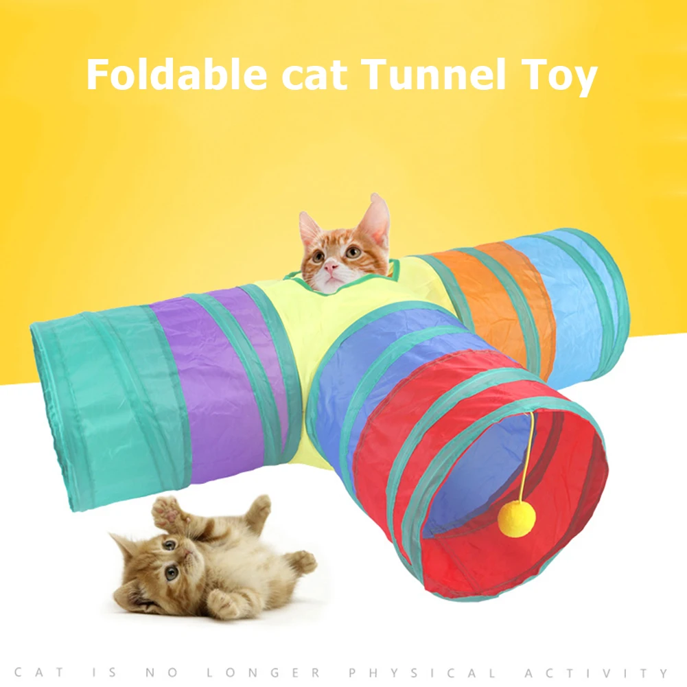 3 способа складной туннель для кошек трубка Симпатичные Забавные игрушки