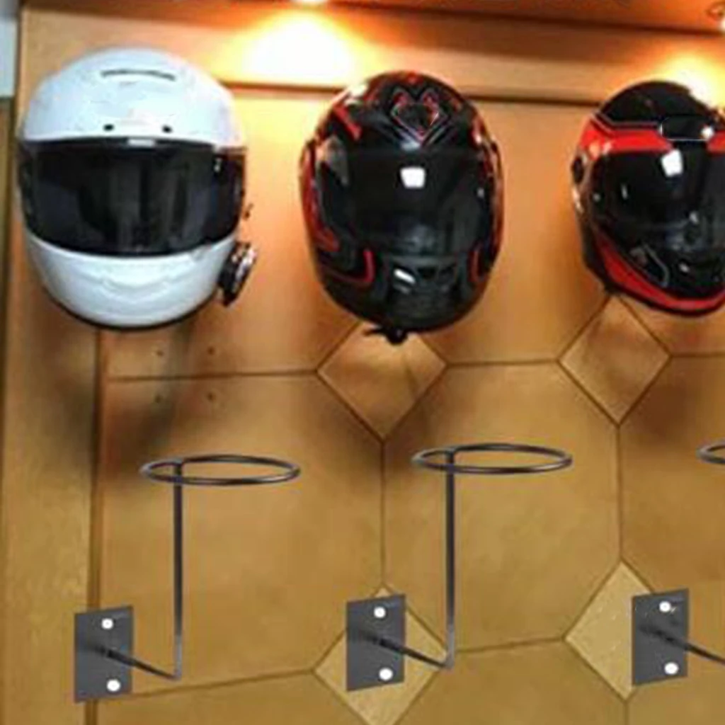 Aluminum Motorcycle Accessories, Helmet Holder Hanger Rack Wall Mounted Hook for Coats, Hats, Caps, White