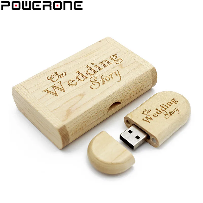 POWERONE usb флеш накопитель usb2.0 деревянная коробка 4 ГБ 8 16 32 64 Бесплатный