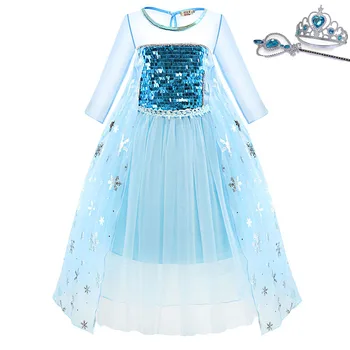 

Frozen-Dress Baby Girls Princess Elsa 2 Cosplay Party Dress Clothes Children Birthday Dress Clothing Kids Christmas Costume