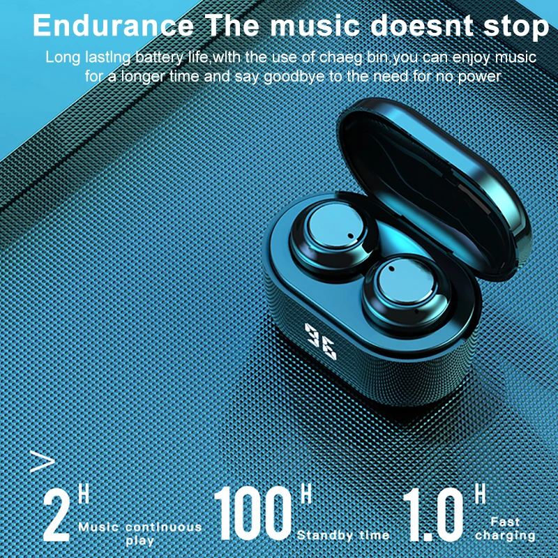 True Wireless Bluetooth Earphon TWS HIFI Mini Earbuds with Mic Noise Cancelling Waterproof Sport Bluetooth Headphone in Ear