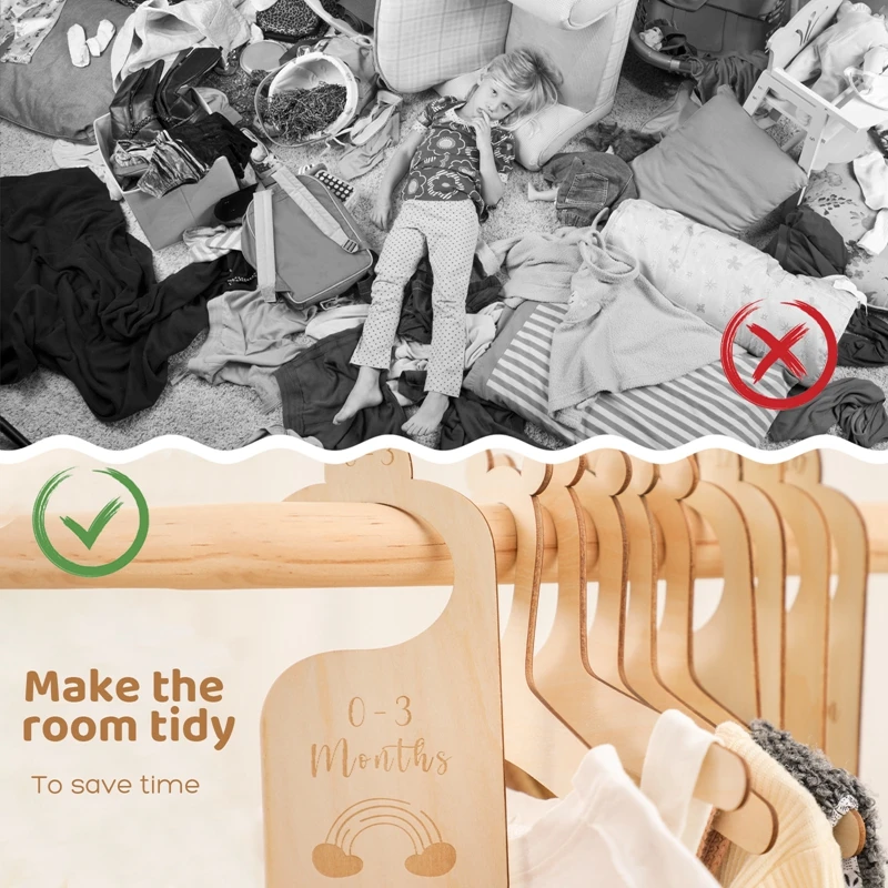 7 stücke hölzerne Baby Meilenstein Karten Baby Pflege Schrank Teiler Denkmal Geburt monatliche Karten Foto Zubehör Neugeborenen Dusche Geschenk – Detail 3