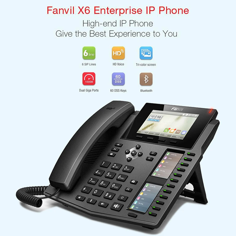 Fanvil X6 IP телефон 4,3 дюймов экран HD голосовой беспроводной телефон домашняя конференц-связь предприятие IP телефон стационарный телефон