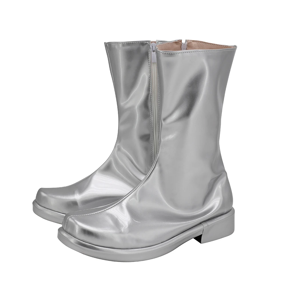 Ultraman Silver Boots Cosplay Ultraman Leather Shoes Custom Made Any Size (3)