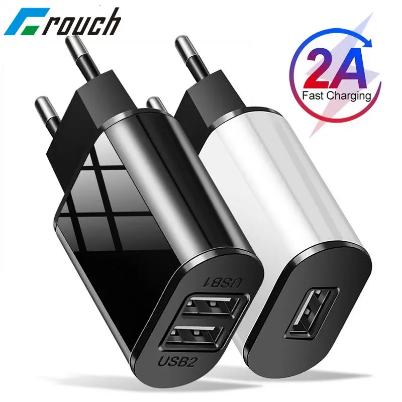 

Universal Mobile Phone Charger 5V1A/5V2A USB Travel Charger Portable Wall Charger for iphone samsung Adapter EU Plug Black/White