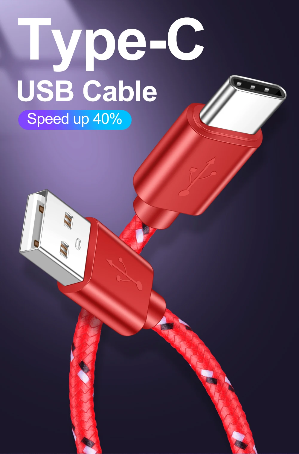 Tisluo type C USB кабель для синхронизации данных 1 м нейлоновый Плетеный USB кабель для зарядки для Saumsung Xiaomi Tablet Android USB телефонный кабель