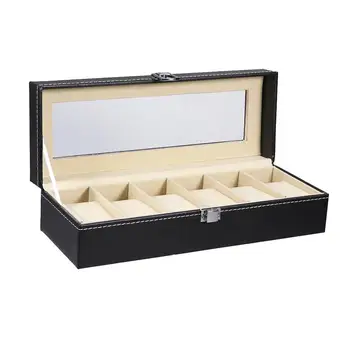 

1pcs Watch Box 6 Grids Jewelry Display Case Watch Storage Holder for Home Store Shop