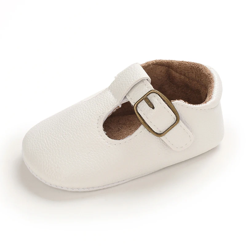 Infant Newborn Baby Girls Princess Non-Slip Floral Border Shoes Toddler Baby Soft PU Leather Prewalker Shoes Solid First Walkers