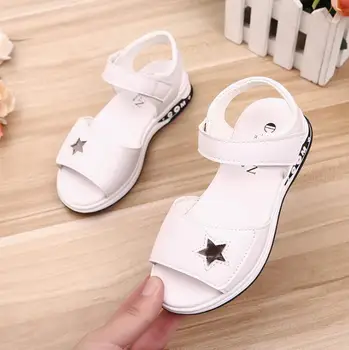 

Lovely Girls Sandals New Summer Leather Kids Sandals Baby Girl Student Princess Shoes Children's Beach Sandals Star