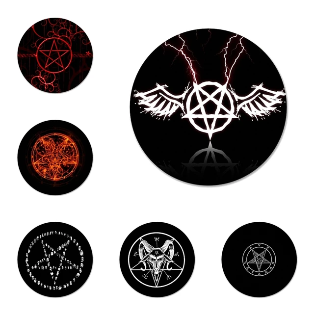 PORTAFOGLIO CON TOPPA Dio è occupato 666 pentagramma pagano Satana