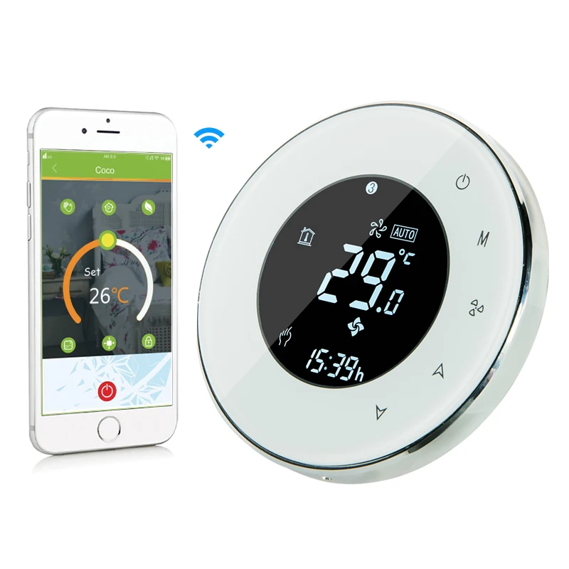 BHT-6000-GBLW LCD Touch Screen Electric Underfloor Heating Thermostat Backlight WIFI 16A Works with Alexa Google Home