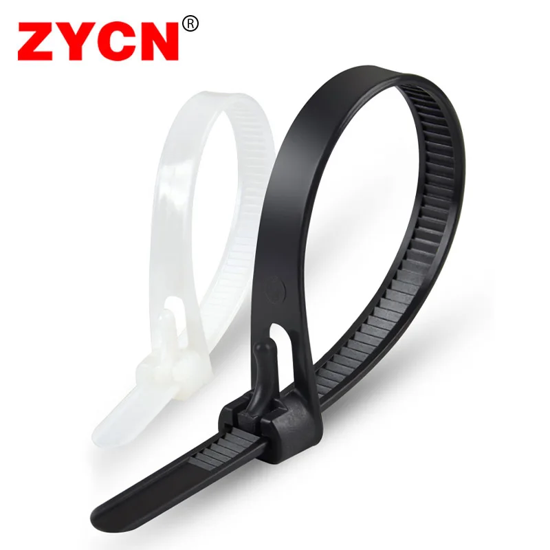 

20pcs Reusable cable ties 8*150/200/250/300/400/450 Releasable nylon may loose slipknot 6/8/10/12/16/18 inch plastic Cycle tria