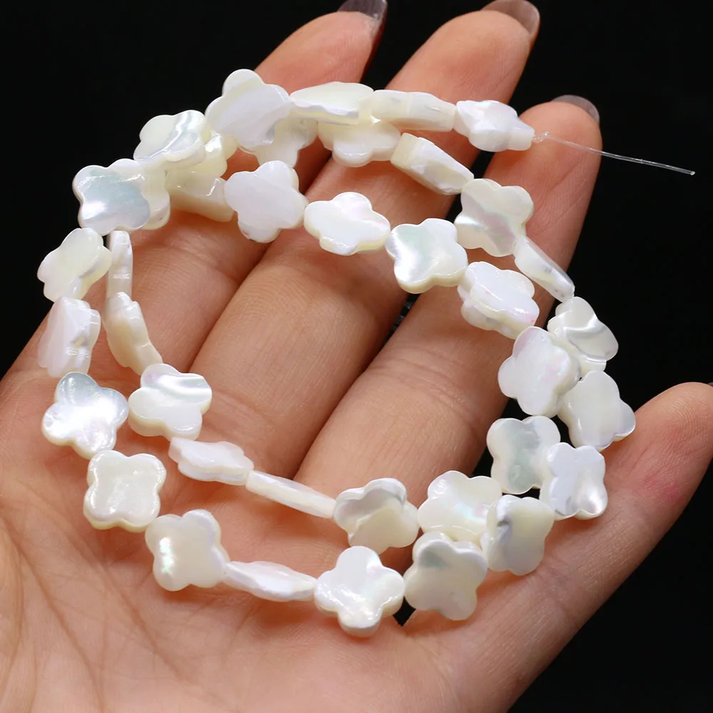 

Natural Freshwater White Shell Plum Blossom Shape Beads for DIY Jewelry Making Necklace Earrings Accessories High Quality Gift