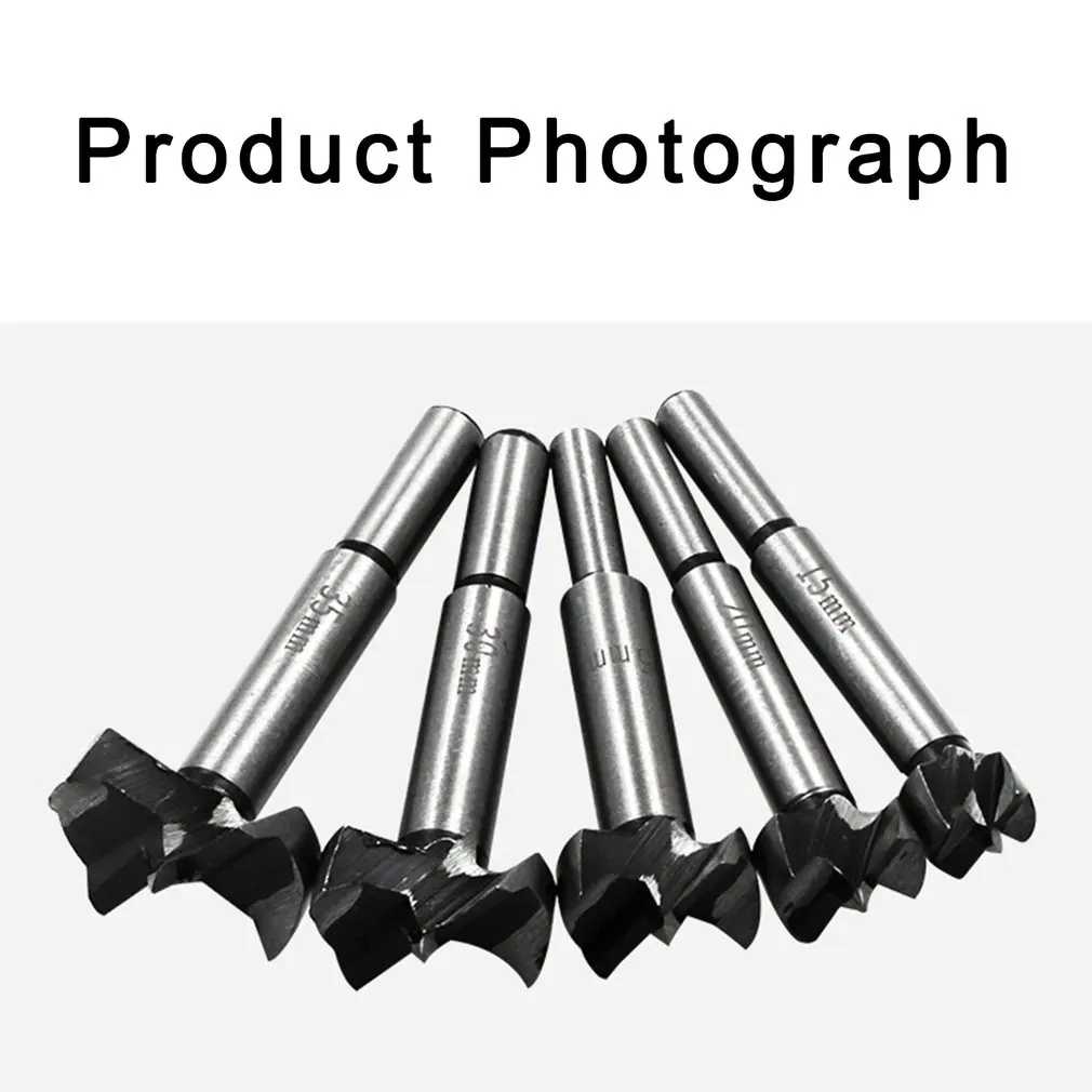 5Pcs Forstner Carbon Steel Boring Drill Bits Woodworking Self Centering