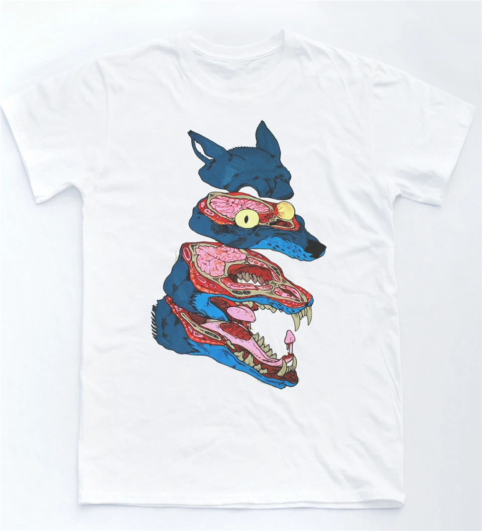 Wolf Anatomy T Shirt Cartoon Illustration Comic Tee Biology Animal Drawing Top Christmas Gifts Tee Shirt T Shirts Aliexpress