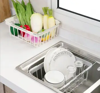 

Kitchen Sink Drain Rack Pool Retractable Drain Basket Drain Drain Filter Dish Basket Vegetable Dish Dish Rack Shelf WY527