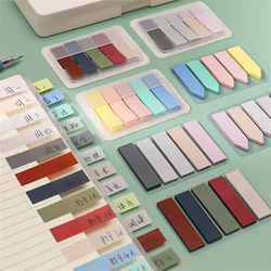 Feuillets adhésifs en couleur Morandi, 100 feuilles, étiquettes de planificateur imperméables, drapeaux d'animaux, onglets, marqueurs de Page, papeterie inscriptible 