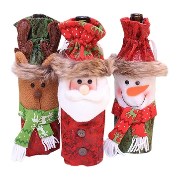 

3 Pcs Christmas Wine Bottle Bag for Christmas Dinner Wine Tasting Party Table Decorations