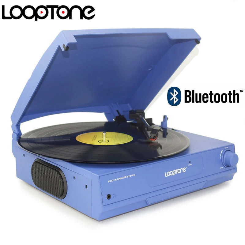 vinyl record player with built in speakers
